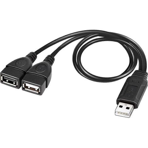 USB 2.0 A Stecker auf zwei USB-Buchsen Y-Splitter-Ladekabel