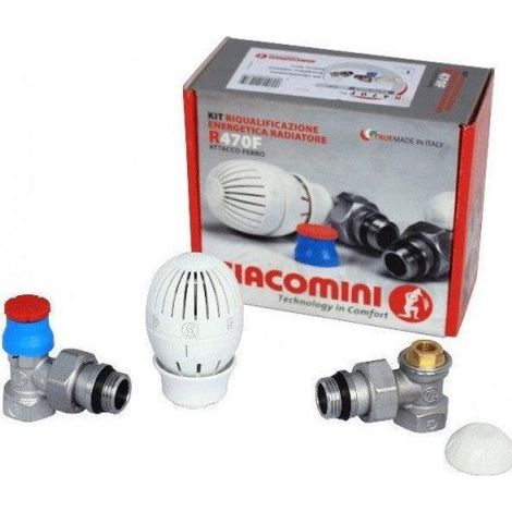 Radiateur Giacomini angle 1/2 économe compatible thermostat (1/3)
