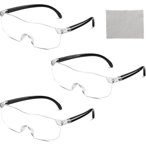 3 Piece Magnifying Glass, Reading Magnifier for Seniors with Cloth, Hands Free Reading Aid for Reading, Sewing, Repair, Details (1/5)
