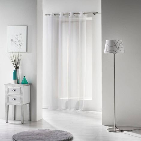 Gardine für Wohnzimmer VOLINE mit Ösen, ohne Muster, 135 x 240 cm