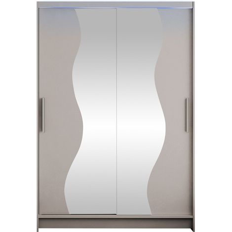 Armoire Closico Pacron S, Cachemire, 200x120x58cm, Portes d'armoire: Coulissantes, Nombre d'étagères: 5, LED: Disponible