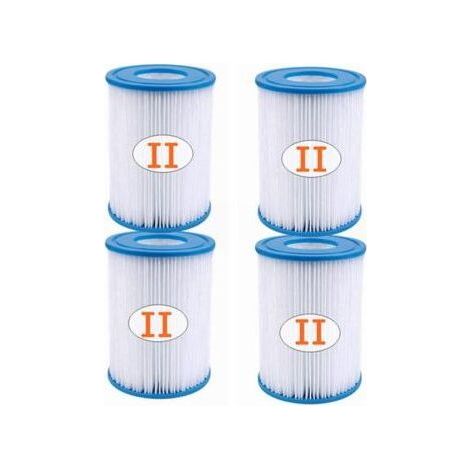 ALLIANDIS 4er-Pack Poolfilterkartuschen Typ II – Höhe 135 mm – Durchmesser 104 mm – ABS-Polyesterpapier – Kompatibel mit Modell 58094 (1/5)