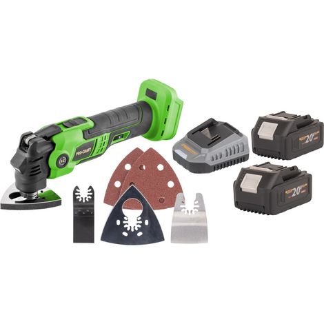 Procraft PMT22bb Akku Multifunktionswerkzeug 20 V Brushless + 2x Akku 4,0 Ah + Ladegerät