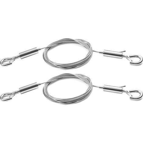 2-teiliges, verstellbares Bilderaufhänge-Set – Robustes 2 m x 1,5 mm Edelstahlseil für Spiegel, Lampen, Werbetafeln u. v. m. – Tragkraft bis zu 30 kg