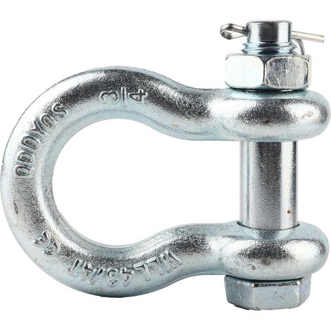 Manille d'ancre robuste en acier allié, type arche, avec écrou, pour machine de levage de navire, 1 pièce, 4,75 t (1/5)