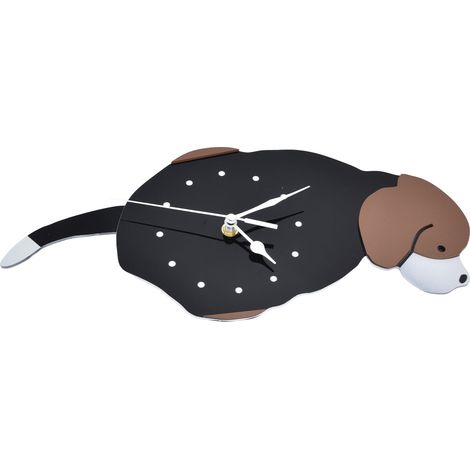 Chien oscillant DIY horloge murale avec queue mobile, horloge minimaliste, décoration moderne pour maison et bureau, pendule décoratif (modèle Chien oscillant D) (sans piles) (1/5)