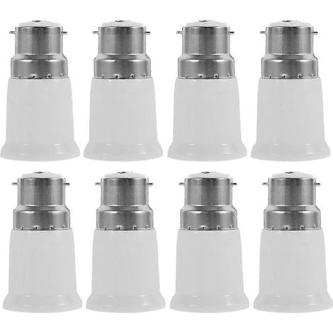 Adaptateur de douille B22 vers E27 (lot de 8) - Convertisseur pratique à vis pour ampoules (1/4)