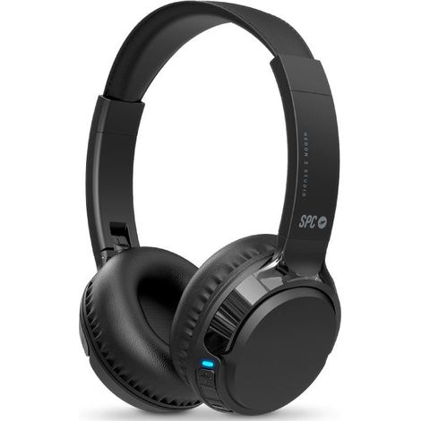 SPC Heron 2 Studio - Cuffie senza fili Bluetooth , Durata della batteria 50h , Doppia connessione simultanea , Microfono incorporato , Regolabili e pieghevoli, Nero, Plastica riciclata