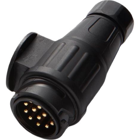 Prise Remorque 13 Broches Male, 12V Étanche Prise Remorque 13 Broches Connecteur Standard Européenne, pour Caravane Camions Voiture RV Remorque Connecteur (1/5)