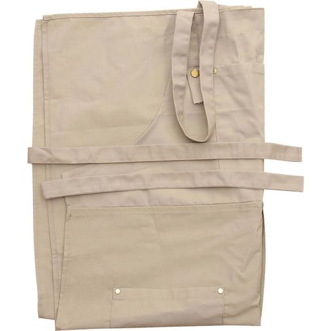 Tablier d'artiste en toile, conçu spécifiquement pour la peinture, avec poches, couleur kaki. (1/5)