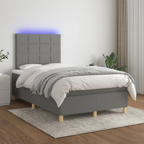 Furniture Limited - Sommier à lattes de lit et matelas et LED Gri (1/5)