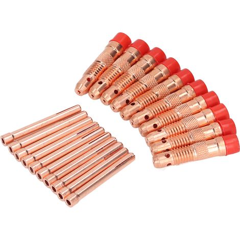 10 pinces TIG et 10 raccords de torche, connecteurs en cuivre pour soudage à l'arc sous argon, consommables de soudure, lot de 20 pièces (1/5)