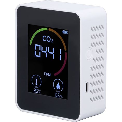 Détecteur CO2 numérique qualité de l'air Moniteur de dioxyde de carbone Testeur d'humidité et température (1/5)