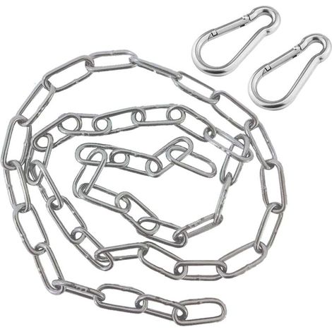 Ulisem-Kette mit zwei Karabinern – 1 m lange Edelstahl-Hängestuhlkette – Verlängerungskette für Hängestuhl (1/4)