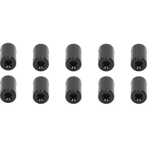 10 Stück Wellenkupplung für Schrittmotoren, 14 mm Durchmesser, 25 mm Länge, Verbindungsstück 5 x 5 mm / 0,2 x 0,2 Zoll, schwarz (1/5)