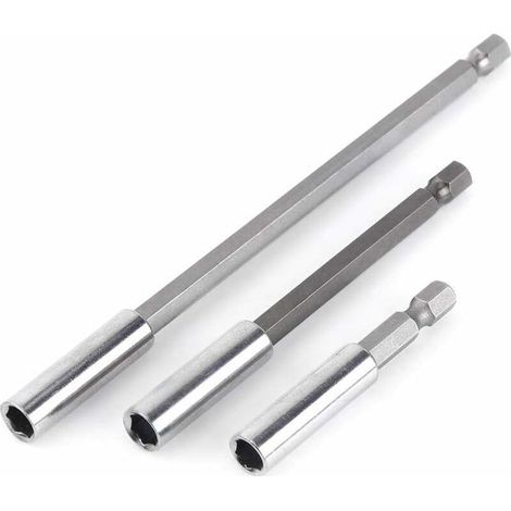 3Pcs 1/4" Porte Embouts Magnétique Extension de Vissage Tournevis Tige Hexagonal 60mm 100mm 150mm Rallonge Embout Visseuse (1/2)