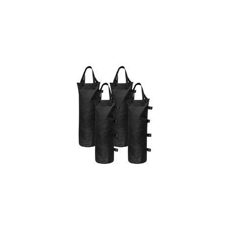 Lot de 4 sacs de poids de sable amovibles pour auvent extérieur sécurisé pour sacs de jambe d'auvent de tente pop-up, noir (1/5)