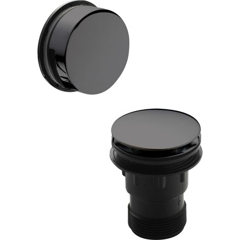 Nuie Brushed Pewter Easyclean Push Button Bath Waste with Minamilist Overflow - E727 (1/2)