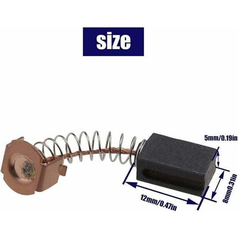 Packung mit 2 Paar Kohlebürsten für Motoren (12 x 8 x 5 mm), kompatibel mit dem Winkelschleifer Black & Decker G720 WS125. (1/5)