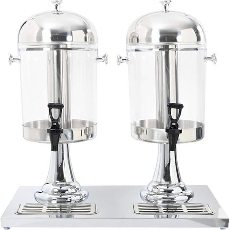 Double distributeur de jus en acier inoxydable 2 x 8 L (1/5)
