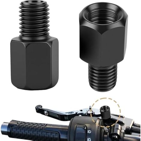 Lot de 2 adaptateurs de rétroviseur, adaptateurs de rétroviseur de moto, M8 vers M8 filetage gauche/droite, vis universelles pour moto, scooter, cyclomoteur (1/5)