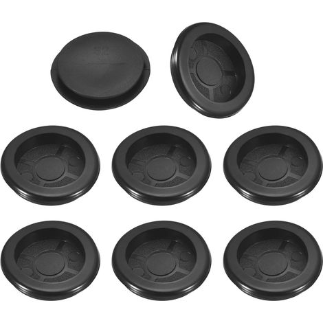 8Pcs Passe-fils En Caoutchouc 1-1/4" (32mm) Trou De Perçage, 1-1/8" (28mm) ID Bouchons De Trou À Simple Face Joint D’étanchéité Pour Protection De Câble De Pare-feu, Noir (1/5)