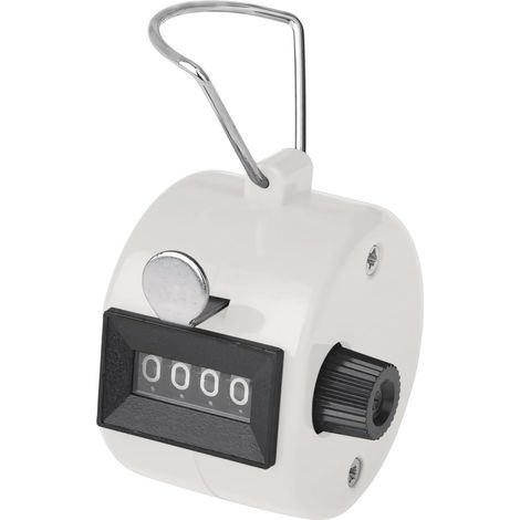 Compteur manuel, blanc, 5,55,54,3 cm, compteur manuel portable en ABS à 4 chiffres pour événements sportifs. (1/5)