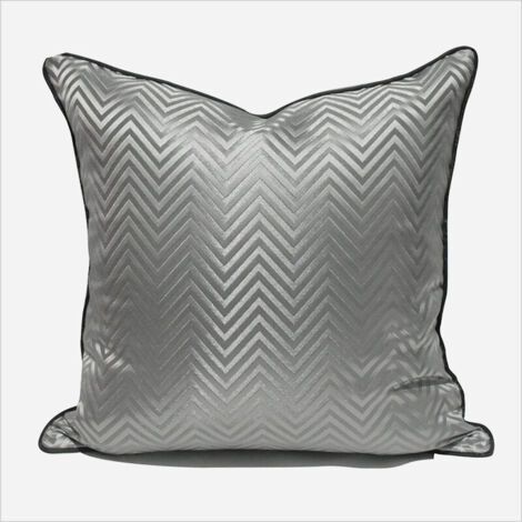 Pair Housse de Coussin 45,7x45,7 cm en Velours de Qualité Supérieure, Fermeture Éclair Cachée, Décoration Canapé et Lit (Gris) (1/5)