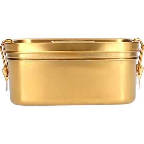 1,5-Liter-Lunchbox aus doppelwandigem Edelstahl 304 in Goldoptik, tragbare, auslaufsichere Bento-Box (1/5)