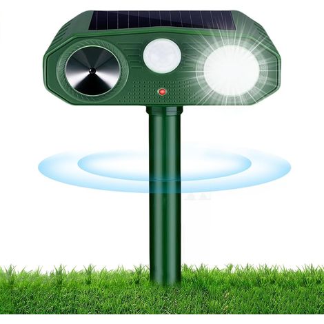 Repelente solar para gatos, repelente ultrasónico para gatos con 3 modos, repelente solar y USB para mascotas, impermeable IP54 para exteriores, ideal para gatos, perros, ratones, mapaches y animales  (1/5)