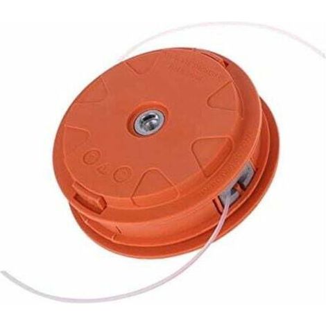 [NEVER USED] Strimmer Head Universal M10 Aluminum Nylon Mower Brush Lawn Yard Cutter 2 Lines Trimmer Grass Weeds (Orange)