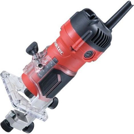 Makita – Affleureuse 530W pour fraisage bois dur – Profondeur 0-42mm – Moteur 35 000 tr/min – Base transparente pour visibilité