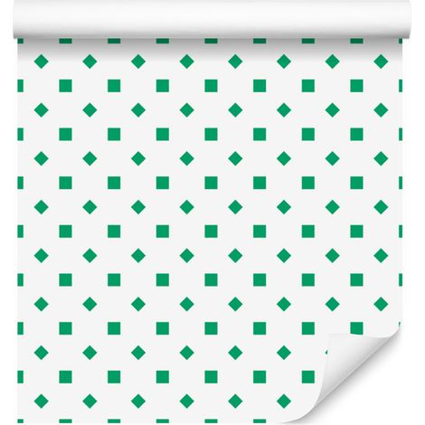 Papier peint à pois blancs et menthe, petit détail pour salon et chambre 50x1000 cm (1/5)