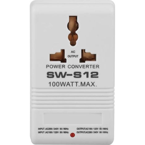 Adaptateur de Voyage Convertisseur de Tension 100W 110V/120V vers 220V/240V Transformateur élévateur et Abaisseur, pour Différents Pays (Prise Standard CN) (1/5)