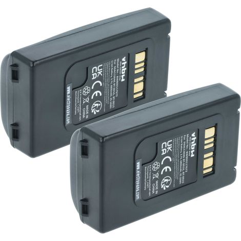 vhbw 2x batería reemplaza Datalogic BT-0015, BT-0016, 94ACC0046, 94ACC0048 para escáner códigos de barra, TPV (6800 mAh, 3,7 V, Li-Ion)