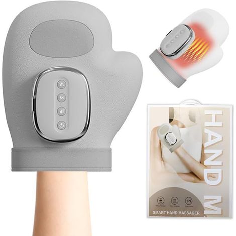 Handmassagegerät mit Wärme- und Kompressionsfunktion, 3 Massageprogramme, 3 Zeiteinstellungen, 5 Kompressionsmuster, Handmassagegerät bei Karpaltunnelsyndrom, lindert Handermüdung (1/5)