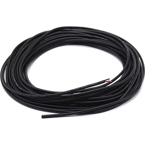 Fil Électrique Rond Noir Flexible Câble PVC Cuivre de Câble,Diamètre 3 MM Convient pour Connecter des Appareils (1/5)