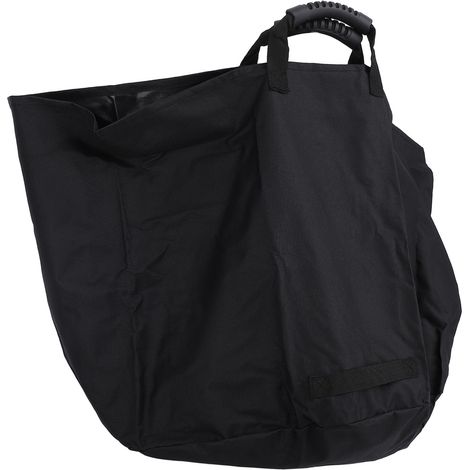 Sac de rangement pour feuilles mortes avec poignées en caoutchouc, armature élastique en PVC, sac à déchets de jardin robuste de grande capacité (33 gallons), noir (1/5)