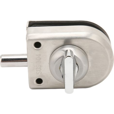 Serrure de sécurité en acier inox pour porte en verre 10‑12mm, parfaite pour magasins et logements (1/5)