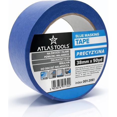 Nastro adesivo blu per pittori Atlas Tools, fine, di precisione, 38 mm/50 iarde (1/5)