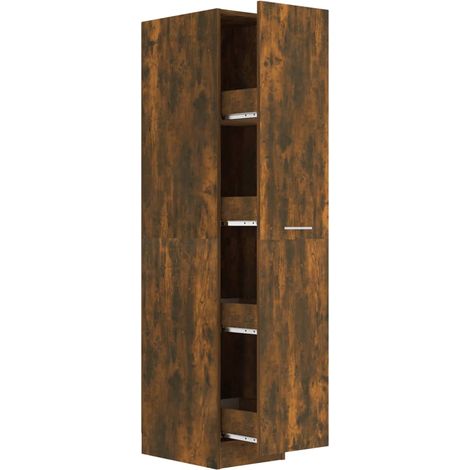 Apothecary Cabinet Smoked Oak 30x42.5x150 cm Engineered Wood vidaXL