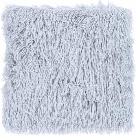 Coussin Imitation Fourrure "Long" 45x45cm Gris (1/4)