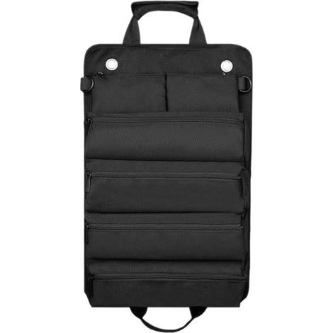 Werkzeugtasche für Eisenwaren 49,532 cm schwarz, 1 Stück, Zubehörbeutel aus Oxford-Gewebe, aufrollbarer Canvas-Beutel, Werkzeugaufbewahrung. (1/5)