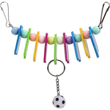 Jouet Football Pour Perroquet - Accessoire Cage Oiseau En Plastique Et Fer - Balançoire À Mâcher Colorée - 1 Pièce (1/5)