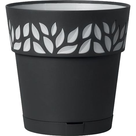 Vaso per interni ed esterni opera cloe Grigio Grafite 30 x 29 cm (1/3)
