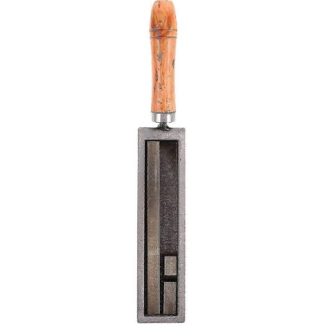 Moule de fonderie en métal robuste avec poignée en bois, conçu pour les professionnels, mesurant 28,00 x 4,50 x 3,30 cm, compatible avec une utilisation en atelier et les fonctions de fusion de l'arge