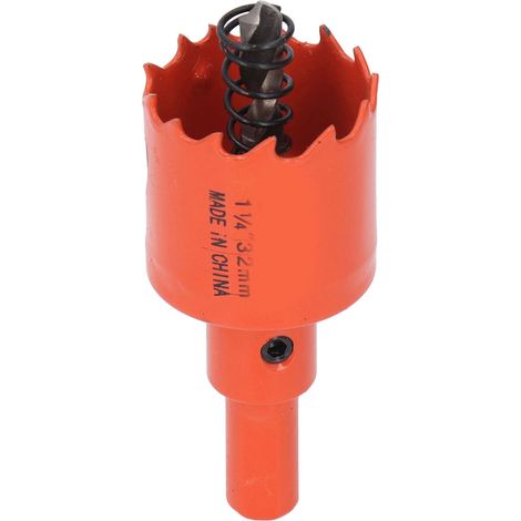 Scie cloche 32mm acier rapide bimétal avec mandrin pour bois et métal, coupe-trou 1-1/4in (32mm) (1/5)
