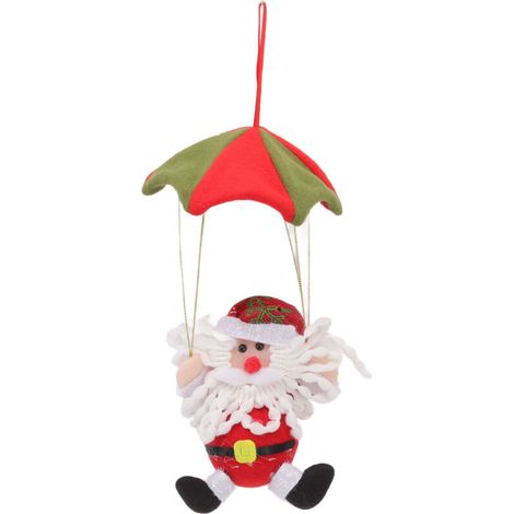 Weihnachtsschneemann-Fallschirmdekoration, platzsparende Stoff-Weihnachtsfallschirm-Springpuppen für Geschäfte (1/5)