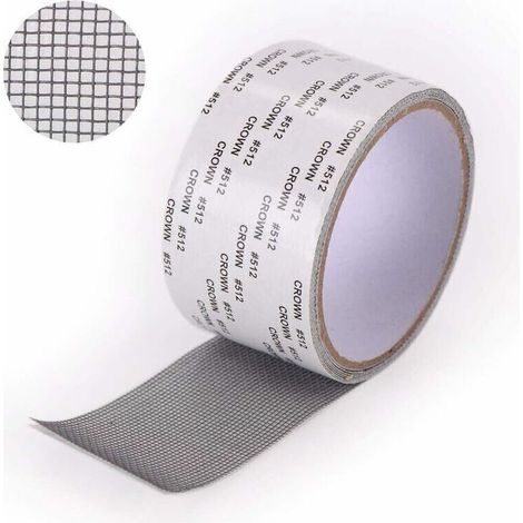 Ruban Adhesif Reparation Moustiquaire - Patch Repare Moustiquaire Réparation de Fenêtre Kit de Moustiquaire Adhesive Reparation Réparer Moustiquaire 5 x 2m (gris)