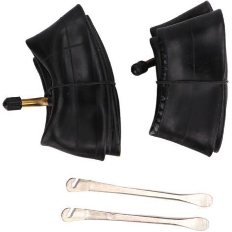Lot de 2 chambres à air 10 x 2,125 pour outil de pneu, chambre à air gonflable en caoutchouc butyle avec tige de valve coudée cuivrée. (1/5)